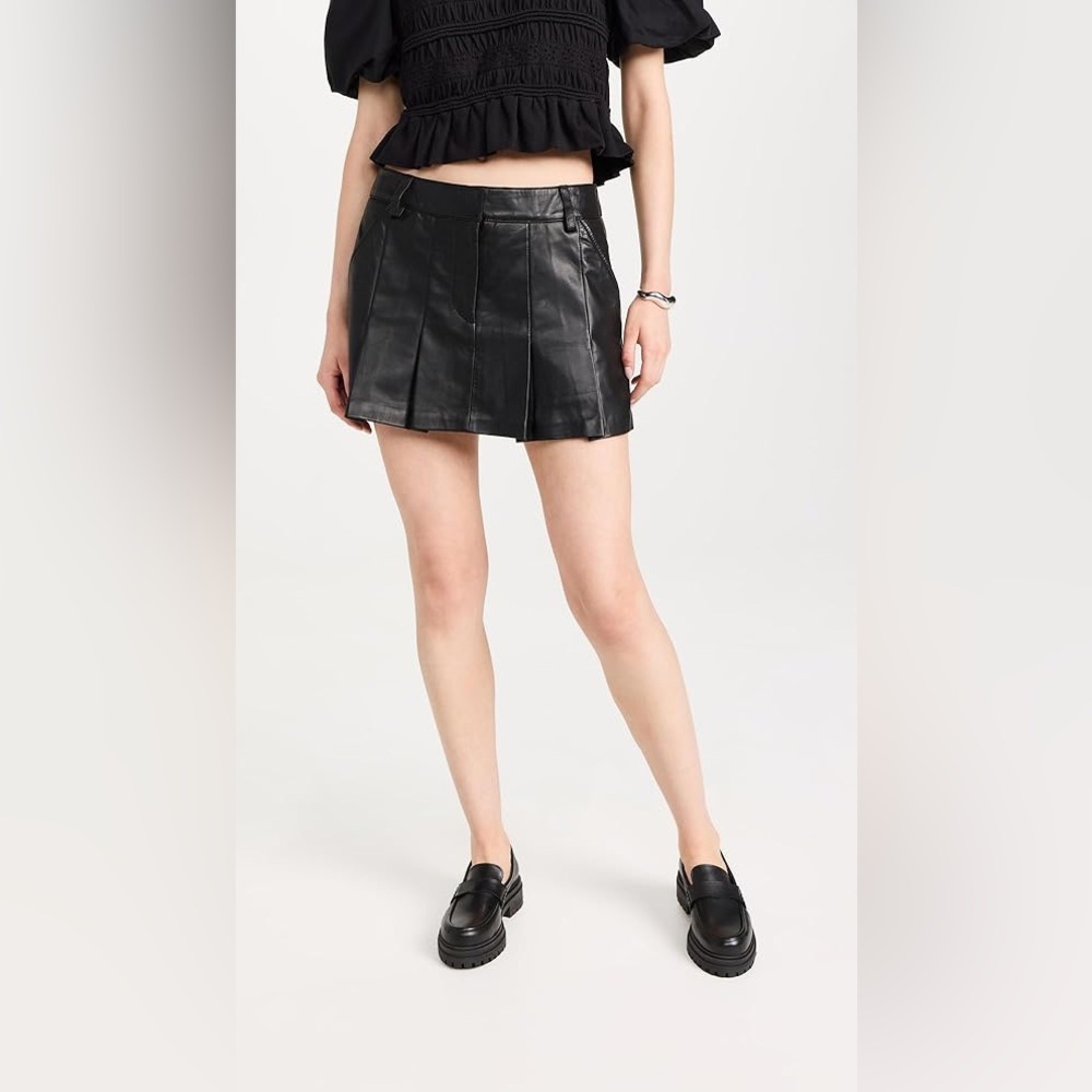 Sea New York Leather Pleated Mini Skirt US Size 8